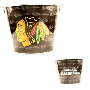 NHL Blackhawks Metal Beer Bucket Retro 6 Bottles New Chicago Bar NHL Hockey